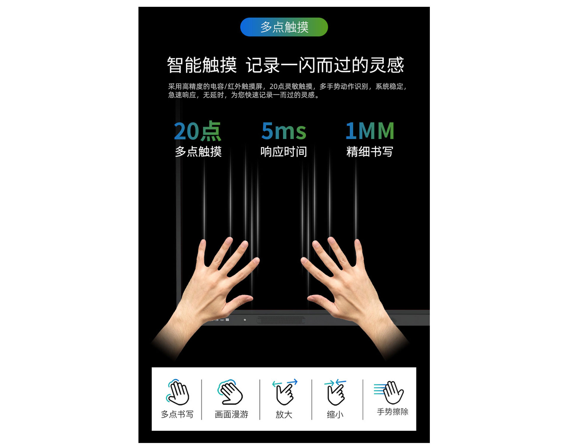 环球UG科技K12教学一体机20点触控，无延迟